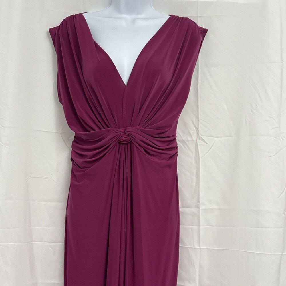 Love Squared Sleeveless Flowy Purple Maxi Dress Womans 1X Vacation Wedding Party